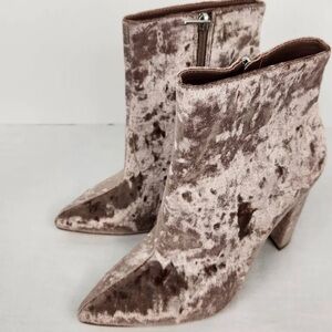 Jessica Simpson Womens Teddi Ankle Boots Booties Cashmere Mauve Velvet NWOT